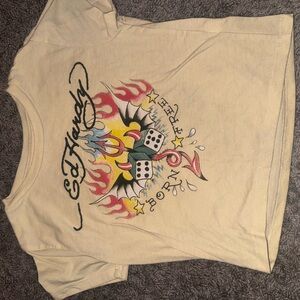 Ed Hardy Graphic Tee with Dice and Flames Pink Floyd AC/DC band tee girls 6T